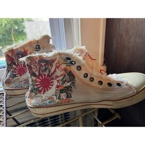 VTG Mens Y2K Ed Hardy Slip On Laceless Canvas Sneakers, Size 11